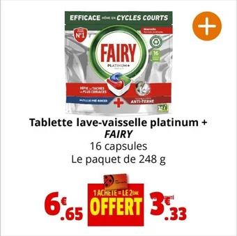Coccinelle Express Tablette lave-vaisselle platinum + FAIRY offre