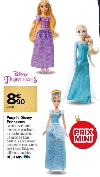 Carrefour Market Poupée Disney Princesses offre