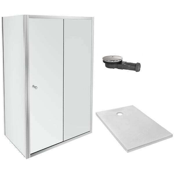 Promo Receveur douche jacob delafon ipso 100x80 + paroi porte pivotante