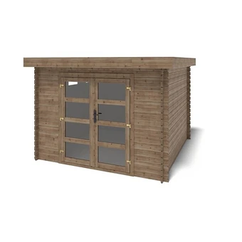Bricomarché Abri de jardin en bois | 9,00m2 | 3,23x3,23m | ep. 28mm | couleur marron | dom629 | altanka offre