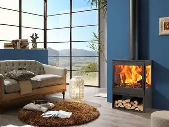 Bricomarché Poêle à bois ambar 3v - gris anthracite offre