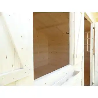 Bricomarché Abri de jardin en bois | 12,00m2 | 3,24x4,22m | ep. 28mm | couleur naturel | dom337 | altanka offre