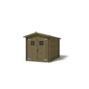 Bricomarché Abri de jardin en bois | 6,00m2 | 3,24x2,17m | ep. 19mm | couleur vert | dom104 | altanka offre