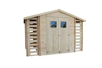 Bricomarché Timbela m391 abri de jardin en bois et range bûches i206xl328xh218 cm / 5,41 m2 offre