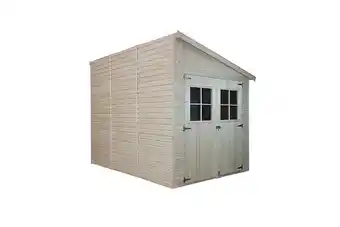 Timbela m339a+m339g abri de jardin en bois naturel (avec paroi latérale) avec les planchers imprégné- h244xl218xl318 cm/6 m2