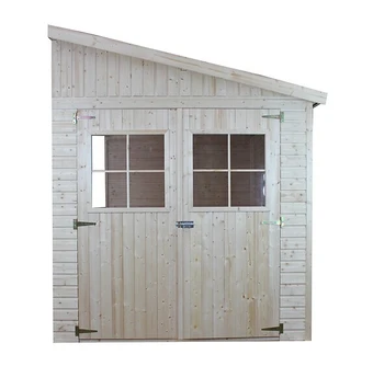 Bricomarché Timbela m339+m339g abri de jardin en bois naturel (sans paroi latérale) avec les planchers imprégné - h243xl216xl318 cm/6 m2 offre