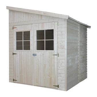 Bricomarché Timbela m338a abri de jardin en bois naturel (avec paroi latérale) - h244xl218xl220 cm / 4 m2 offre
