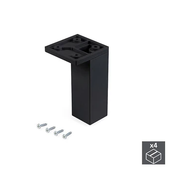 Emuca pied pour meubles, coin, réglable 100 - 110 mm, plastique, noir