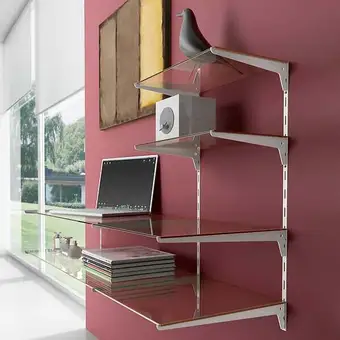 Bricorama Emuca support pour étagère en bois/verre, profil pas 50 mm, 300 mm, acier, blanc offre