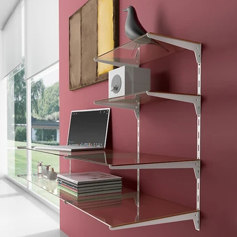 Bricorama Emuca support pour étagère en bois/verre, profil pas 50 mm, 250 mm, acier, blanc offre