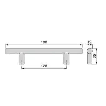 Bricorama Emuca poignée pour meuble orlando, l 188 mm, entraxe 128 mm, acier, nickel satiné offre