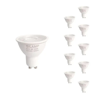 Bricomarché Ampoule led gu10 8w 220v (pack de 10) - blanc chaud 2300k - 3500k - silamp offre