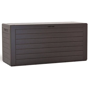 Bricorama Vounot coffre de rangement exterieur 280l en pp 116x44x55cm style bois marron offre