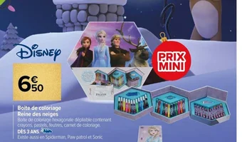 Carrefour Market Boite de coloriage Reine des neiges offre