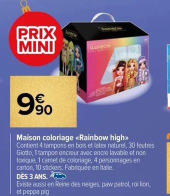 Carrefour Market Maison coloriage Rainbow high offre