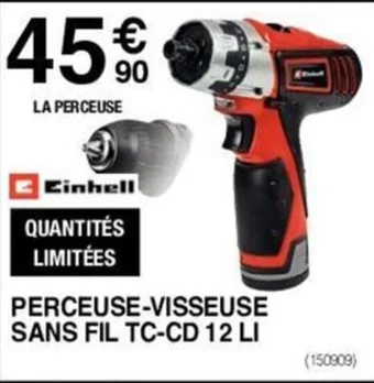 Chretien Matériaux PERCEUSE-VISSEUSE SANS FIL TC-CD 12 LI offre