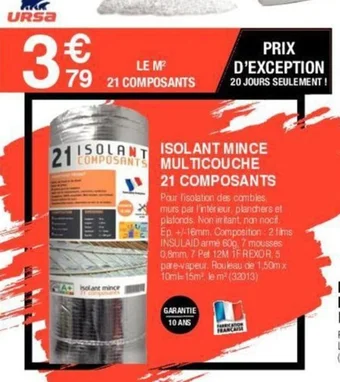 ISOLANT MINCE MULTICOUCHE 21 COMPOSANTS