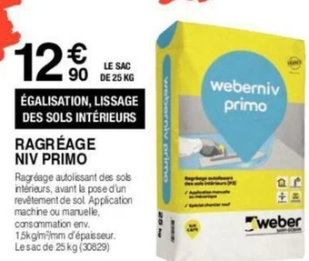 Chretien Matériaux Ragréage Niv Primo offre