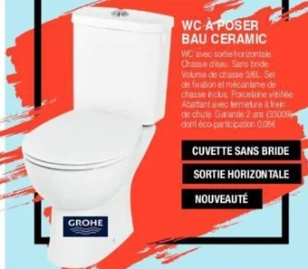 Chretien Matériaux WC À POSER BAU CERAMIC offre