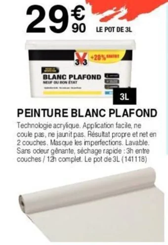 Chretien Matériaux PEINTURE BLANC PLAFOND offre