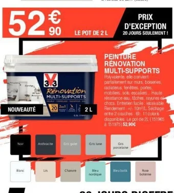 Chretien Matériaux PEINTURE RÉNOVATION MULTI-SUPPORTS offre