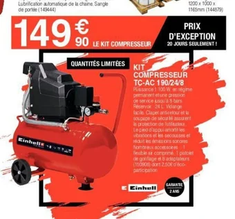 Chretien Matériaux KIT COMPRESSEUR offre