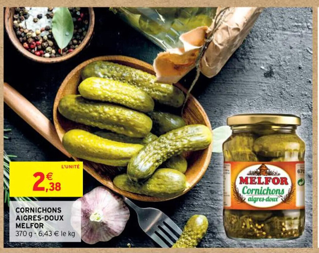 Promo CORNICHONS AIGRESDOUX MELFOR chez Intermarché