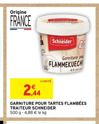 GARNITURE POUR TARTES FLAMBÉES TRAITEUR SCHNEIDER