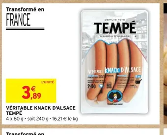 Intermarché VÉRITABLE KNACK D'ALSACE TEMPÉ offre