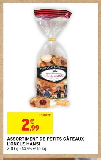 Intermarché ASSORTIMENT DE PETITS GÂTEAUX L'ONCLE HANSI offre