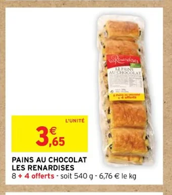 Intermarché PAINS AU CHOCOLAT LES RENARDISES offre