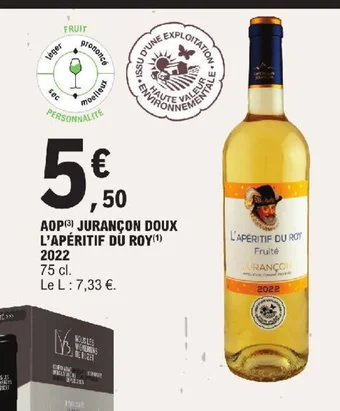 E.Leclerc AOP JURANÇON DOUX L'APÉRITIF DÚ ROY 2022 offre
