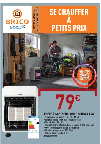 E.Leclerc POÊLE À GAZ INFRAROUGE QLIMA 4.1KW offre