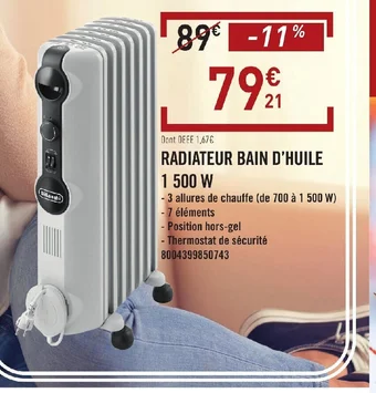 E.Leclerc RADIATEUR BAIN D’HUILE offre