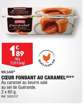 ALDI CŒUR FONDANT AU CARAMEL offre