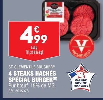 ALDI 4 STEAKS HACHÉS SPÉCIAL BURGER offre