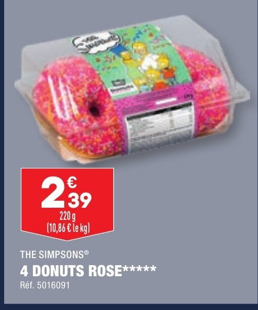 Promo 4 DONUTS ROSE chez ALDI