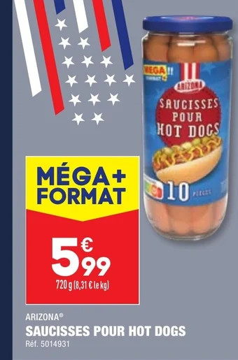 ALDI SAUCISSES POUR HOT DOGS offre