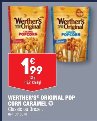 ALDI WERTHER'S ORIGINAL POP CORN CARAMEL offre