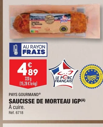 ALDI SAUCISSE DE MORTEAU IGP offre