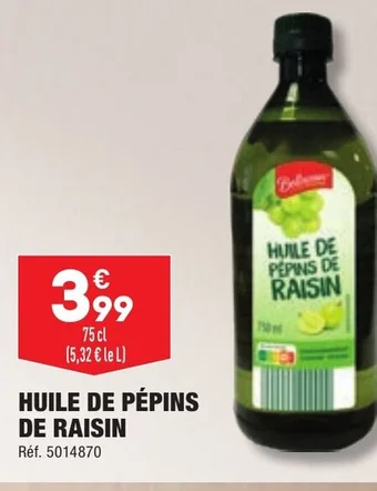 ALDI HUILE DE PÉPINS DE RAISIN offre