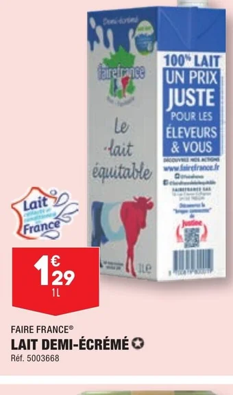 ALDI LAIT DEMI-ÉCRÉMÉ offre