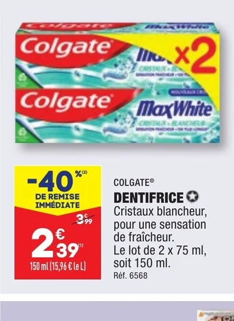 ALDI DENTIFRICE offre