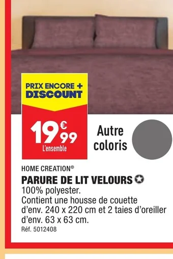ALDI PARURE DE LIT VELOURS offre