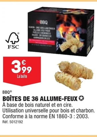 ALDI BOÎTES DE 36 ALLUME-FEUX offre