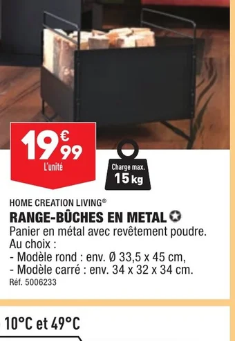 ALDI RANGE-BÛCHES EN METAL offre