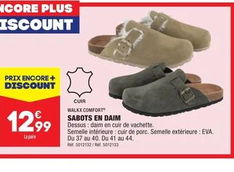 ALDI SABOTS EN DAIM offre