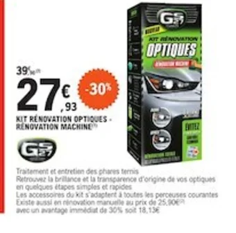 E.Leclerc L'Auto KIT RENOVATION OPTIQUES-RENOVATION MACHINE offre
