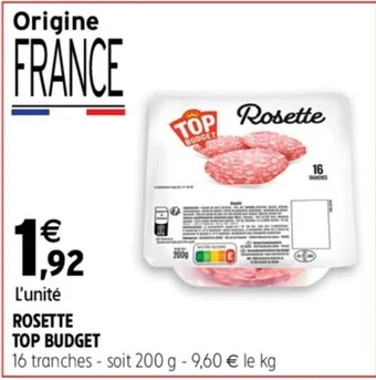 Intermarché ROSETTE TOP BUDGET offre