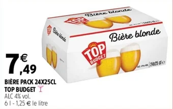 Intermarché BIÈRE PACK 24X25CL TOP BUDGET offre